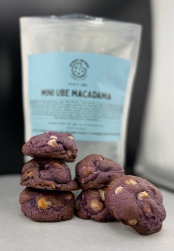Bag of six Ube Macadamia cookies